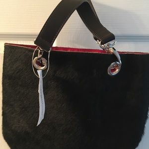 Maurizio Taiuti Black Haircalf Tote